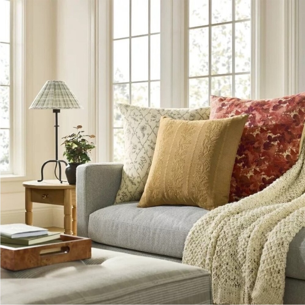 Studio McGee Oversized Floral Printed 24” x 24” Pillow